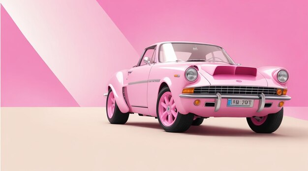 Photo papier peint voiture cassic rose