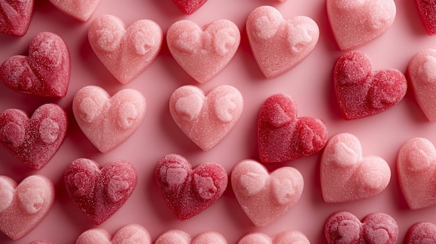 papier peint xAA affichant un collage artistique de bonbons en forme de cœur