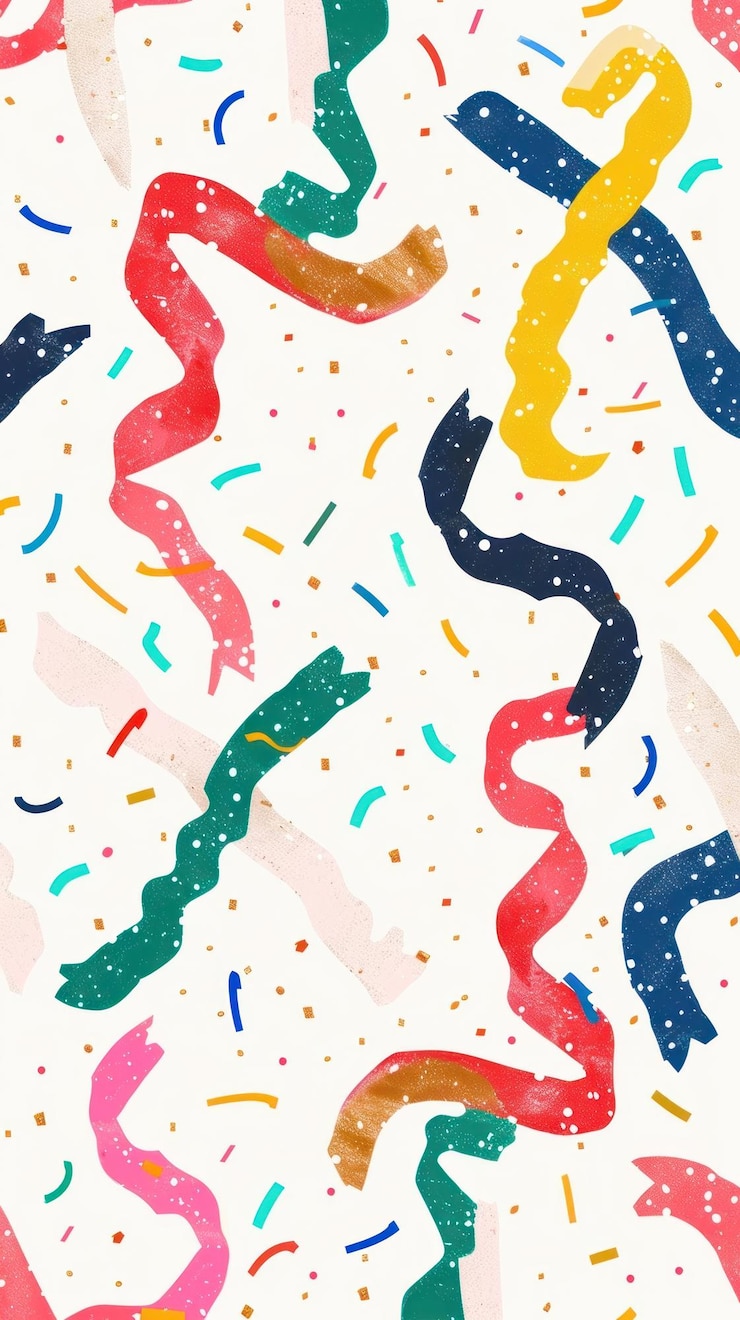 Photo papier à personnage confetti à motif de ruban