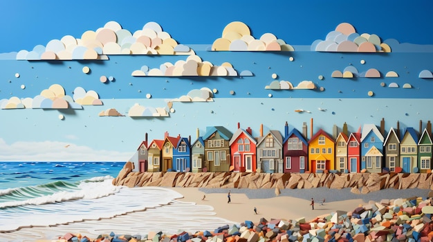 Papier Quilling Plage