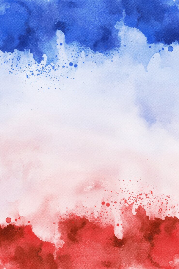 Papier rouge et bleu du 4 juillet, papier numérique aquarelle