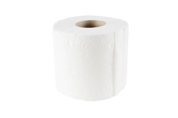 Le papier de soie est couramment utilisé dans les toilettes Il est nécessaire d'acheter des tissus ou de vendre un concept de tissu Fond blanc isolé