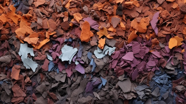 Le papier de terre cuite polychrome vibrant crée une fusion texturée de couleurs