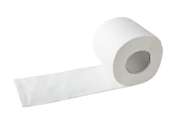 papier toilette isolé sur blanc