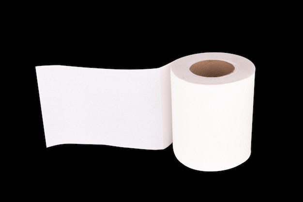 Papier toilette isolé sur fond blanc.