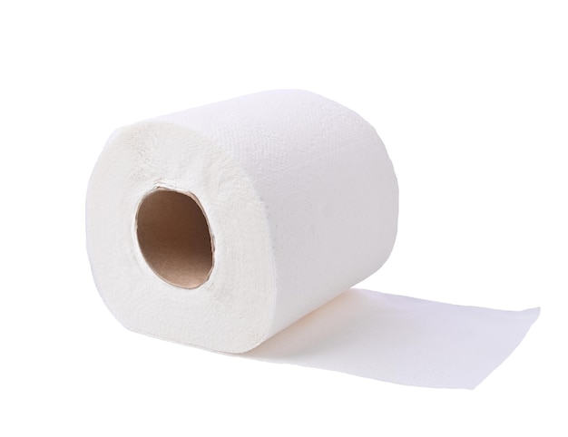 Papier toilette isolé sur fond blanc