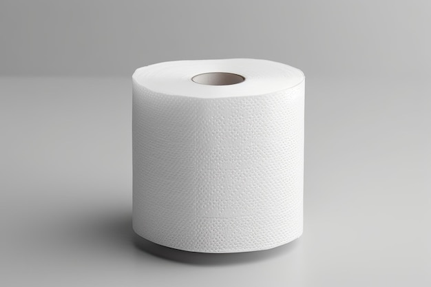 Papier toilette isolé sur fond gris