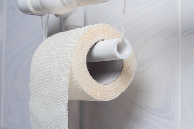 Papier toilette pour support de fortune en tuyau plastique