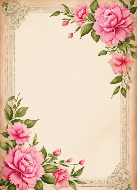 Papier vintage avec fond de fleurs pour le texte