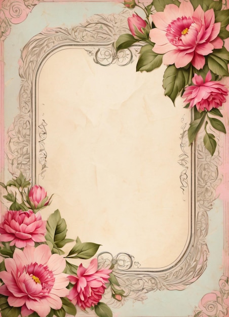 Papier vintage avec fond de fleurs pour le texte