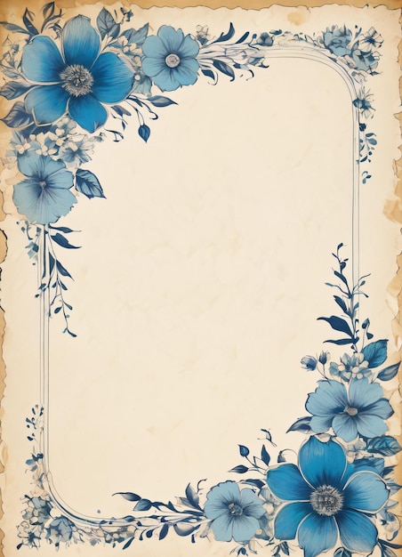 Papier vintage avec fond de fleurs pour le texte