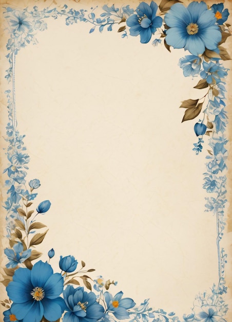 Papier vintage avec fond de fleurs pour le texte