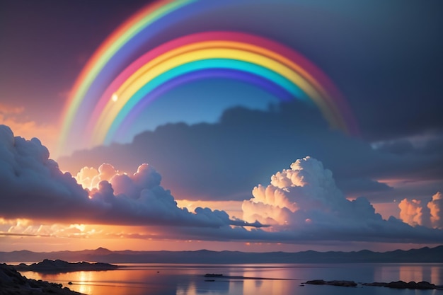 Photo des papiers peints d'arc-en-ciel colorés, de la pluie, du ciel, d'un arrière-plan magnifique, des forêts, des prairies, des fleurs.