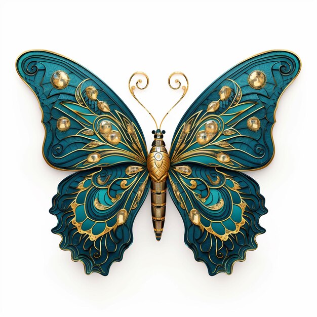 Papillon avec des ailes de coléoptère sur une photo d'illustration noire sur fond solide photo ultra HD