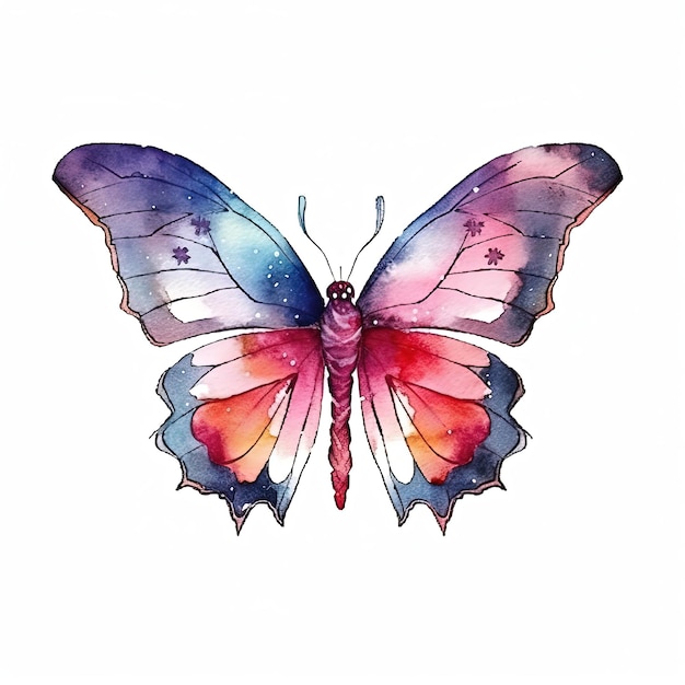 Papillon aquarelle Illustration AI GenerativexA