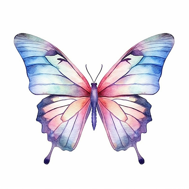 papillon aquarelle isolé sur fond blanc