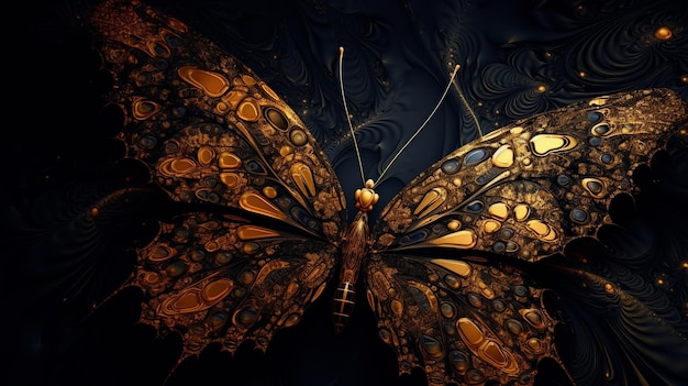 Un papillon aux ailes d'or