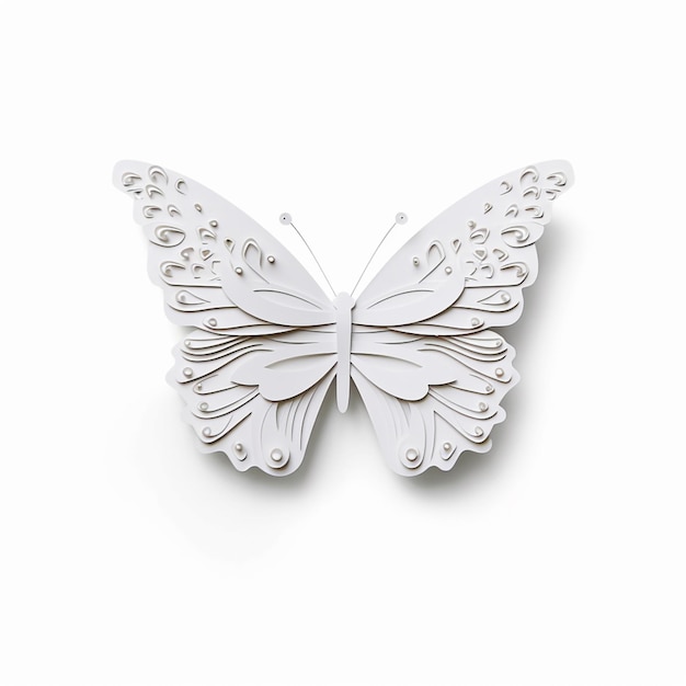 Un papillon blanc avec le mot papillon dessus