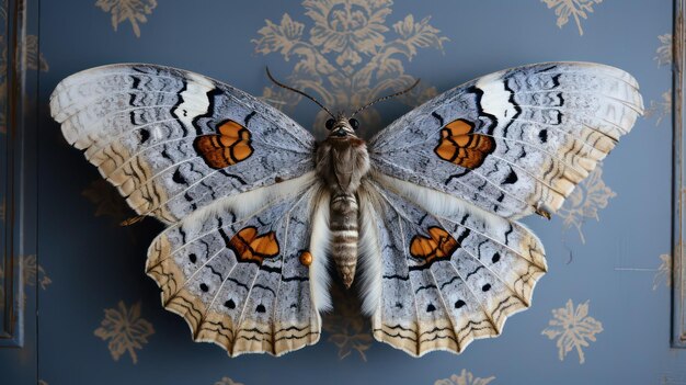 Photo un papillon bleu et blanc