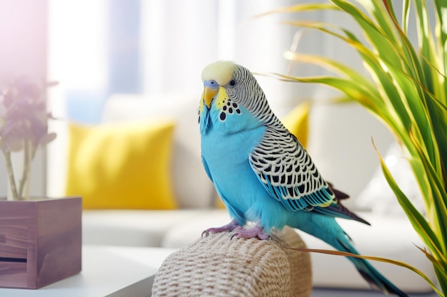 Photo le papillon bleu coloré dans l'habitat intérieur