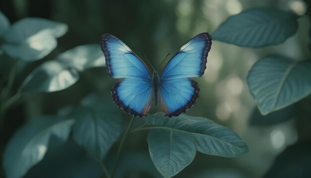 Photo le papillon bleu réaliste