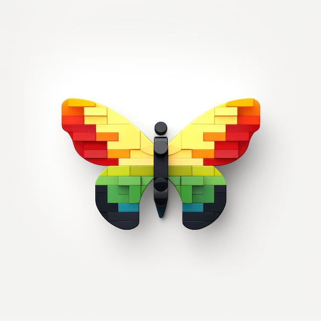 Photo un papillon coloré fait de legos