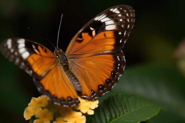 Papillon coloré perché sur une fleur vibrante Generative AI