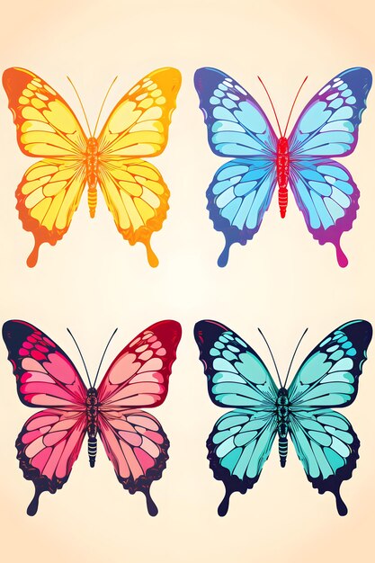 papillon dans une affiche de conception de glitch