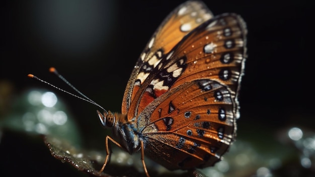 Un papillon est assis sur une branche avec le mot papillon dessus.