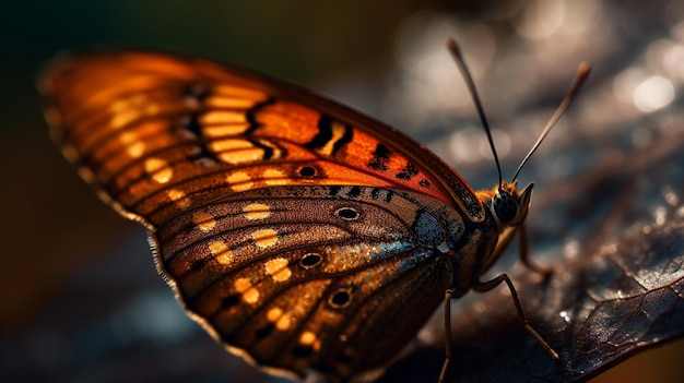 Un papillon est assis sur une branche avec le mot papillon dessus.