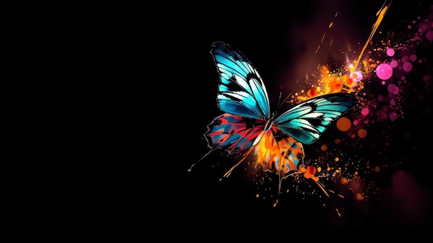 Un papillon avec une flamme dessus