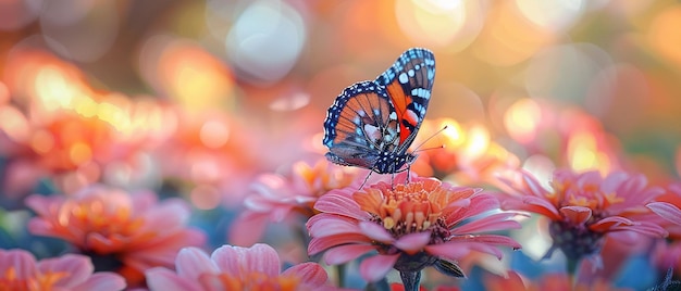 Un papillon sur une fleur en fleur