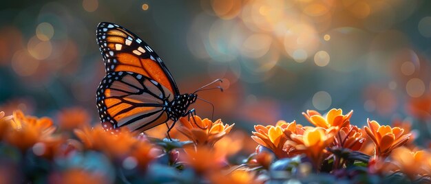 Un papillon sur une fleur en fleur