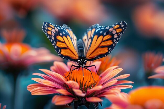 Un papillon sur une fleur en fleur