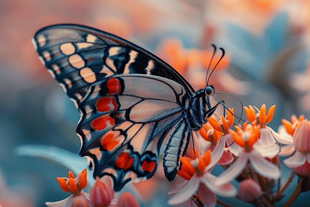 Un papillon sur une fleur en fleur