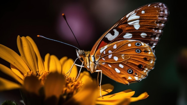 Un papillon sur une fleur