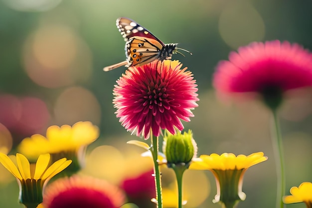 Un papillon sur une fleur