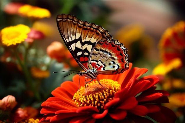 Un papillon sur une fleur