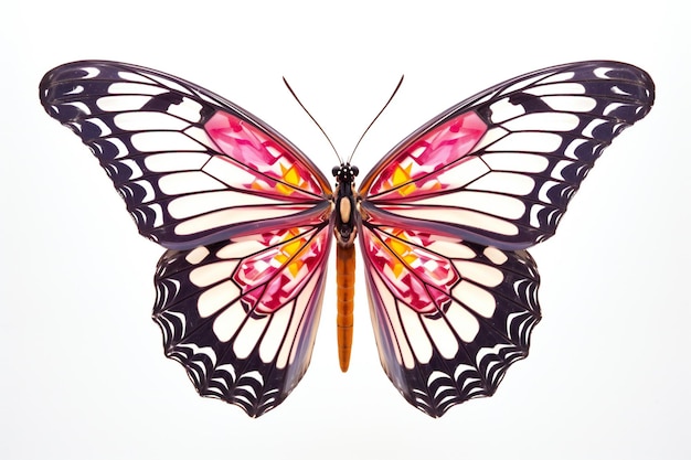 Photo un papillon isolé sur un fond blanc