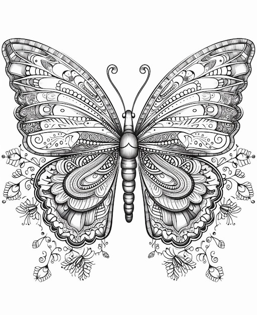 un papillon avec des motifs complexes sur ses ailes ai générative