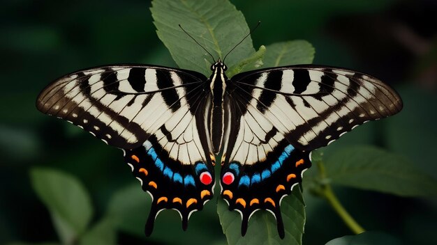 Photo le papillon noir et blanc