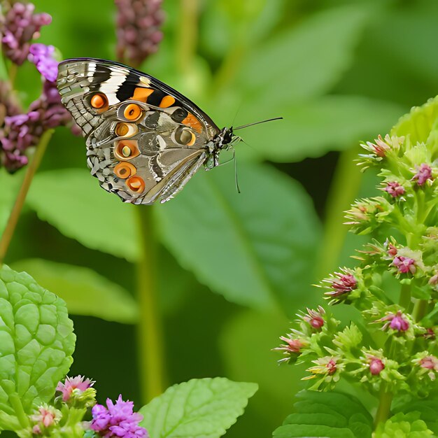 Photo un papillon avec les numéros 0 et 0 sur lui est assis sur une fleur