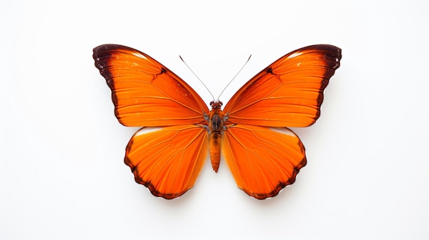 papillon orange sur fond blanc