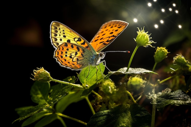 Le papillon et le printemps bourgeonnant