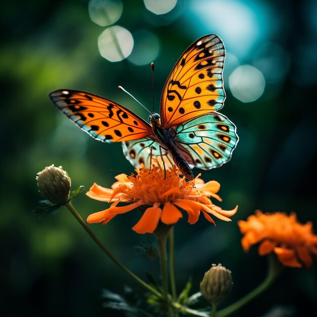 un papillon qui est sur une fleur