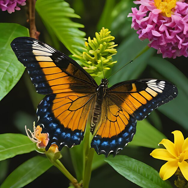 un papillon qui est sur une fleur