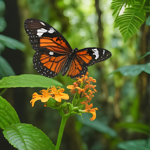 un papillon qui est sur une fleur