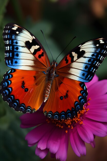 Un papillon qui est sur une fleur