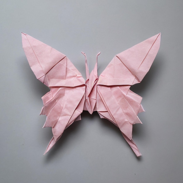 Photo papillon de style origami recouvert d'ai