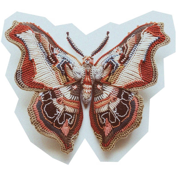 Papillon tricoté avec un motif coloré